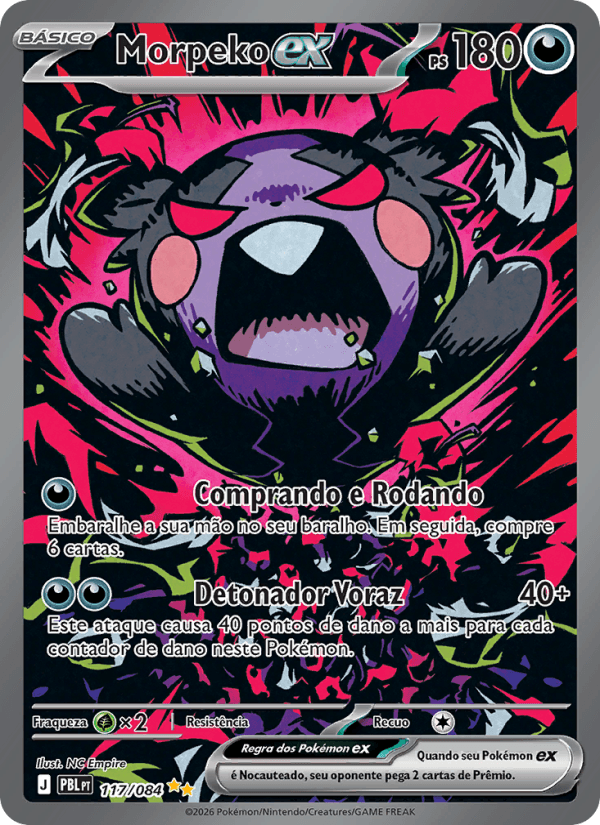 Morpeko ex, carta 117 da expansão Escuridão Absoluta