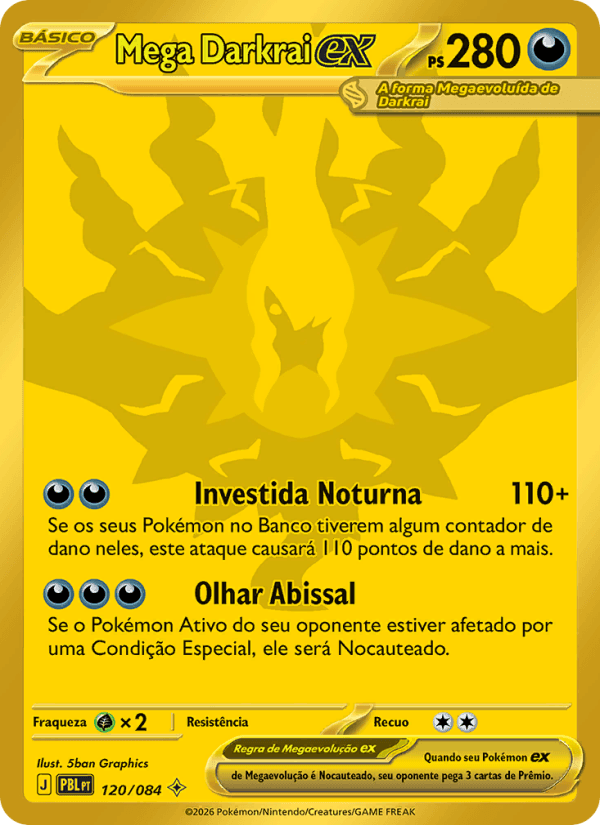 Mega Darkrai ex, carta 120 da expansão Escuridão Absoluta