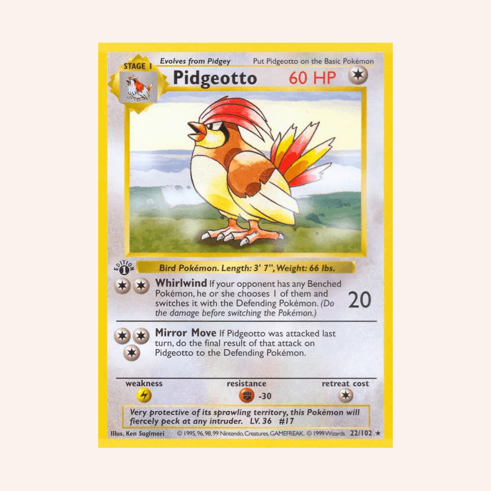 Pidgeotto 022/102 — Base Set (arte oficial)