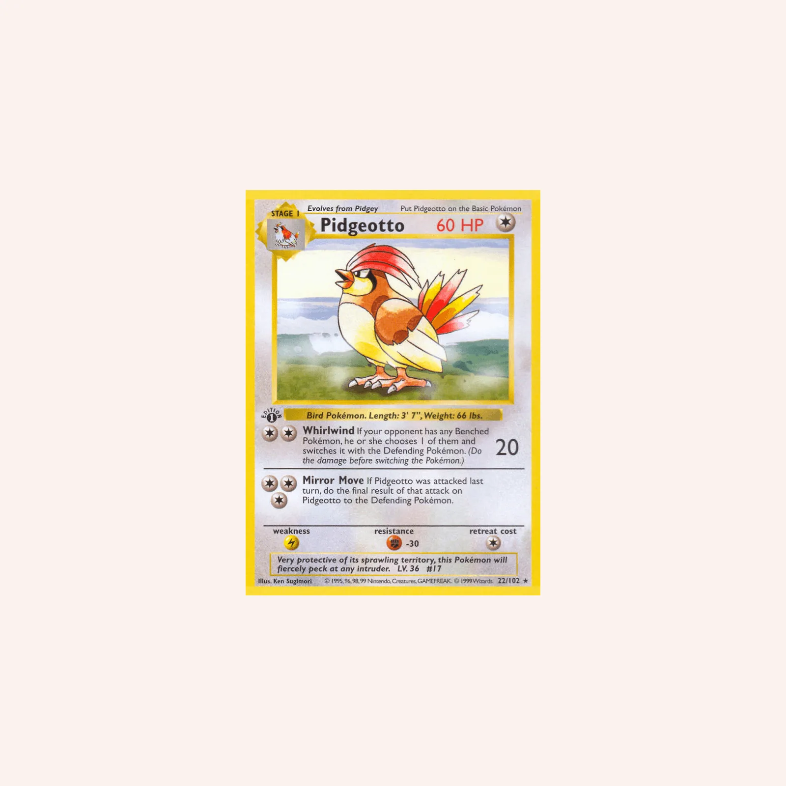 Pidgeotto 022/102 — Base Set (arte oficial)