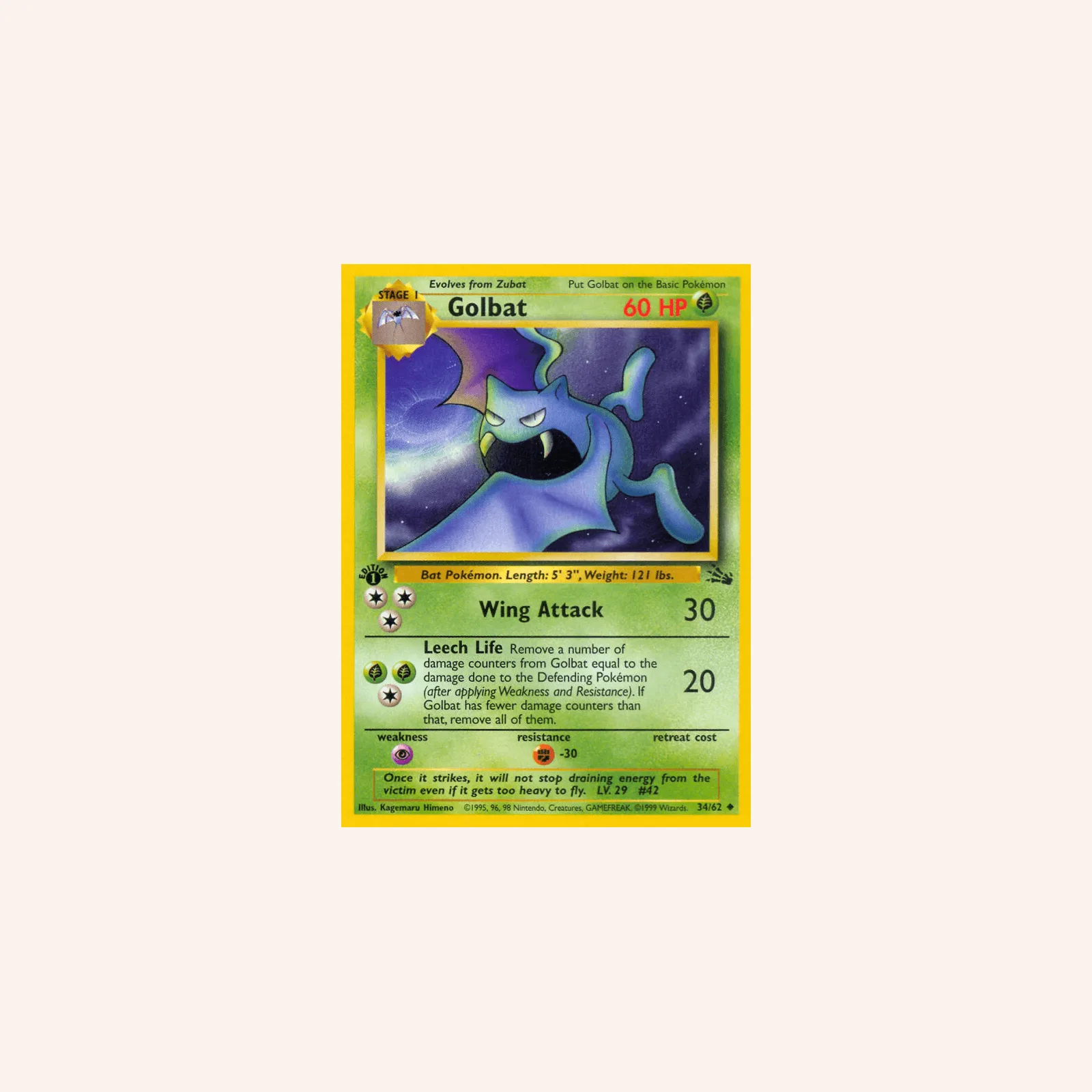 Golbat 034/62 — Fossil (arte oficial)